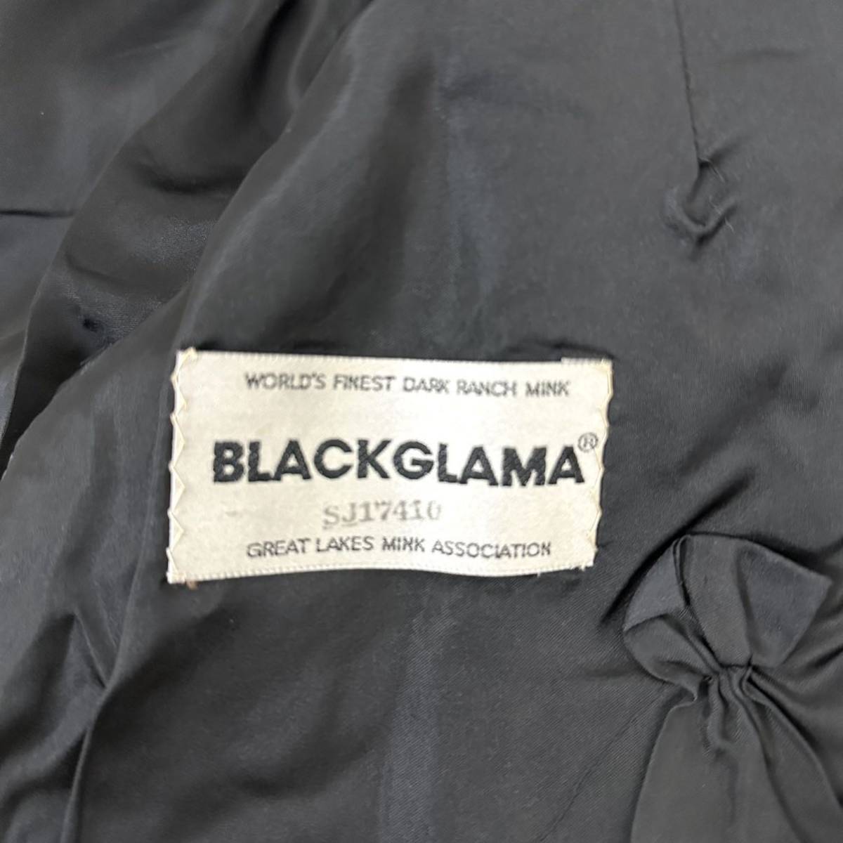 【貂商】h857 BLACKGLAMA ブラックミンク ハーフコート セミロング ミンクコート 貂皮 mink身丈 約80cm_画像8