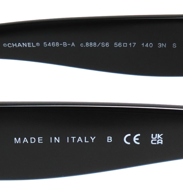 CHANEL Chanel here Mark rhinestone sunglasses 5468-B-A lady's c.888/s6 56ro17 140 3N used 