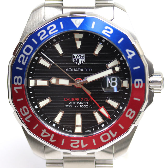 TAG HEUER タグホイヤー アクアレーサー キャリバー7 GMT 腕時計 自動巻き WAY201F.BA0927 メンズ 中古 美品