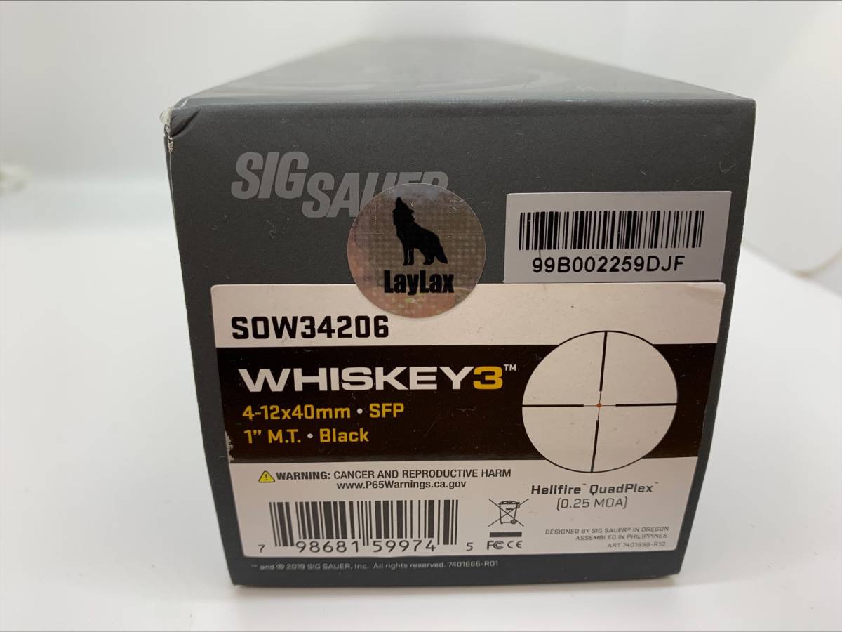 最後の1個 シグ SIG SAUER WHISKEY3 SOW34206 ライフルスコープ4-12X40㎜チューブ径1in HellFire Quadplex Trijicon Aimpoint Leupold 実物_画像4