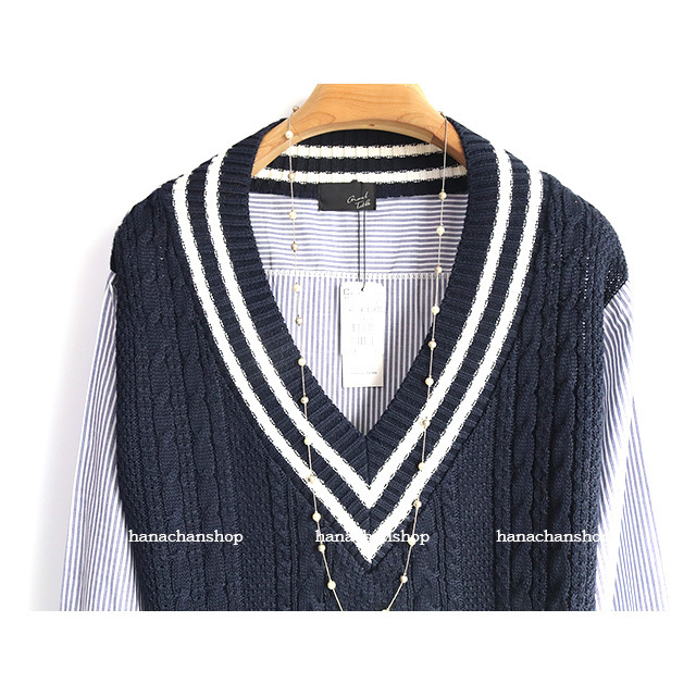 free shipping! regular price 16,800 jpy [ new goods ] made in Japan * Scott Club * shirt Layered manner knitted * navy blue 