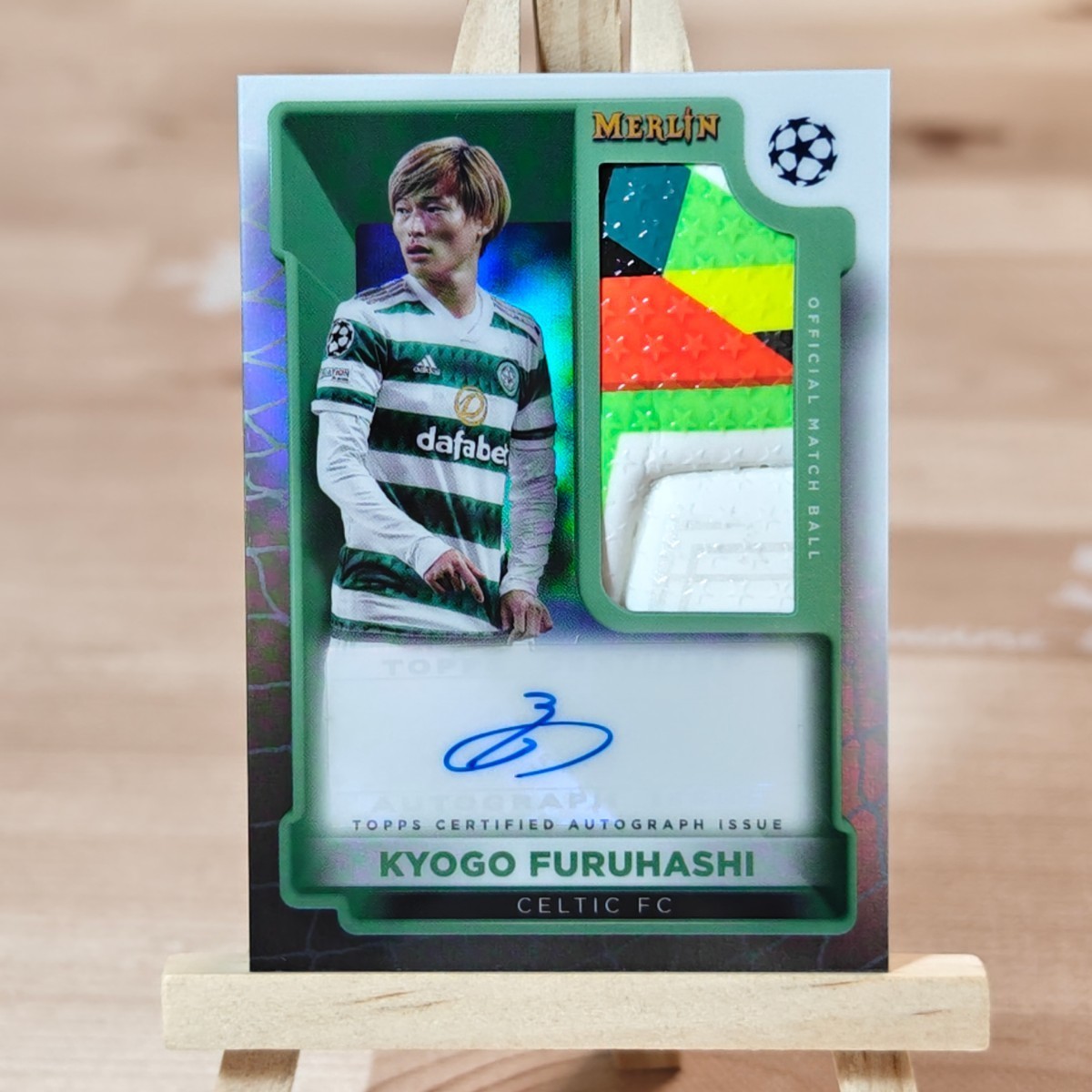 古橋亨梧 2022-23 Topps Merlin Chrome Kyogo Furuhashi Match Ball Signature Celtic FC Auto SSP 直筆サインカード case hit