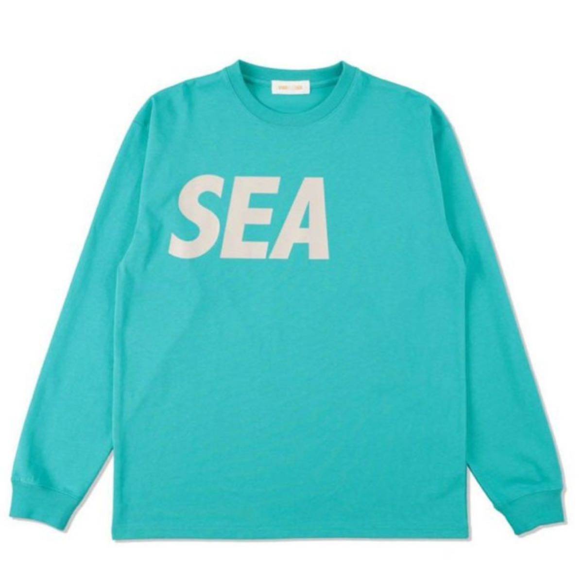 WIND AND SEA Logo L/S Tee SEA L/S T-SHIRT ウイマンダンシー ロンT 長袖Tシャツ デカSEAロゴ ターコイズブルー Lサイズ 大人気のロゴT