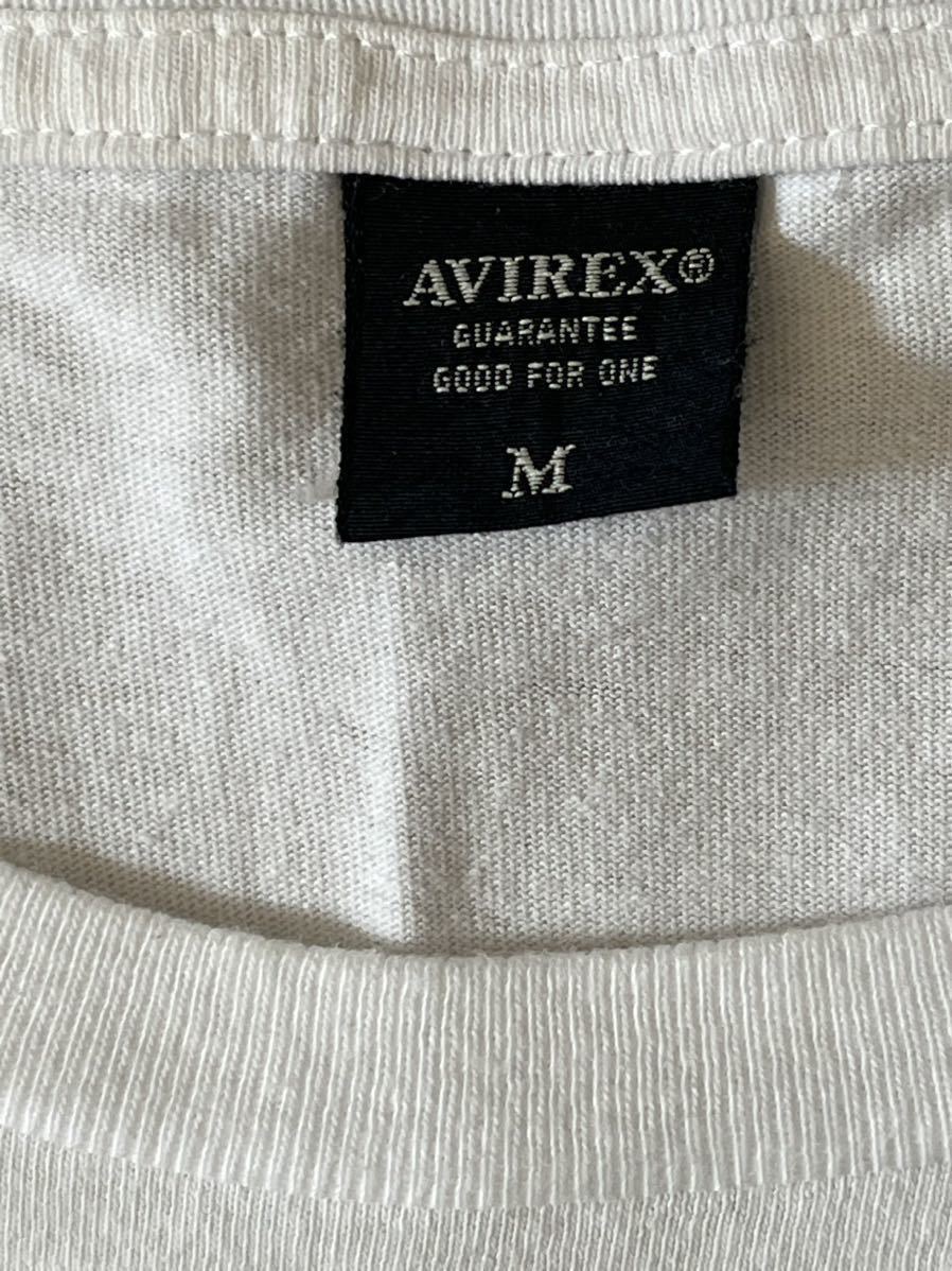 AVIREX アヴィレックス 半袖Tシャツ ホワイト サイズM メンズ ミリタリー_画像5