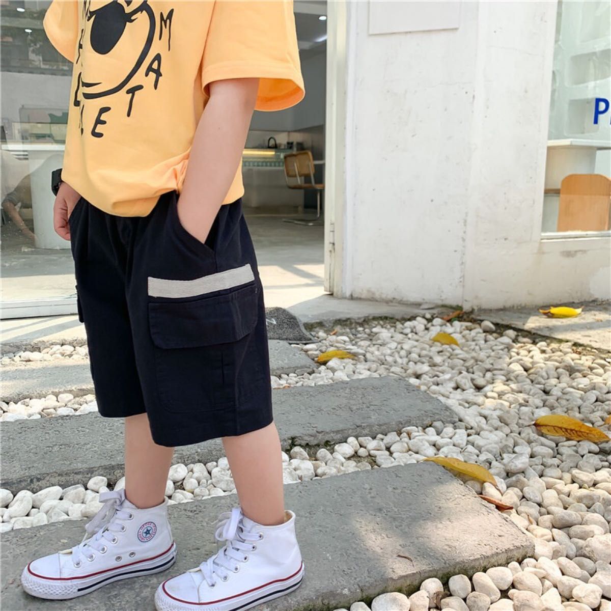 SALE 韓国子供服  男の子 カジュアル半ズボン　ブラック