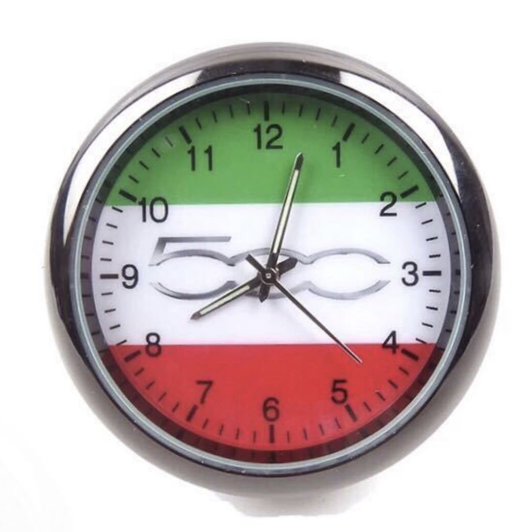 【返品保証】フィアット 500 ロゴ入り 時計 車内 小型 時計 クロック 付属品付き インテリア FIAT アナログ時計 クオーツ時計_画像4