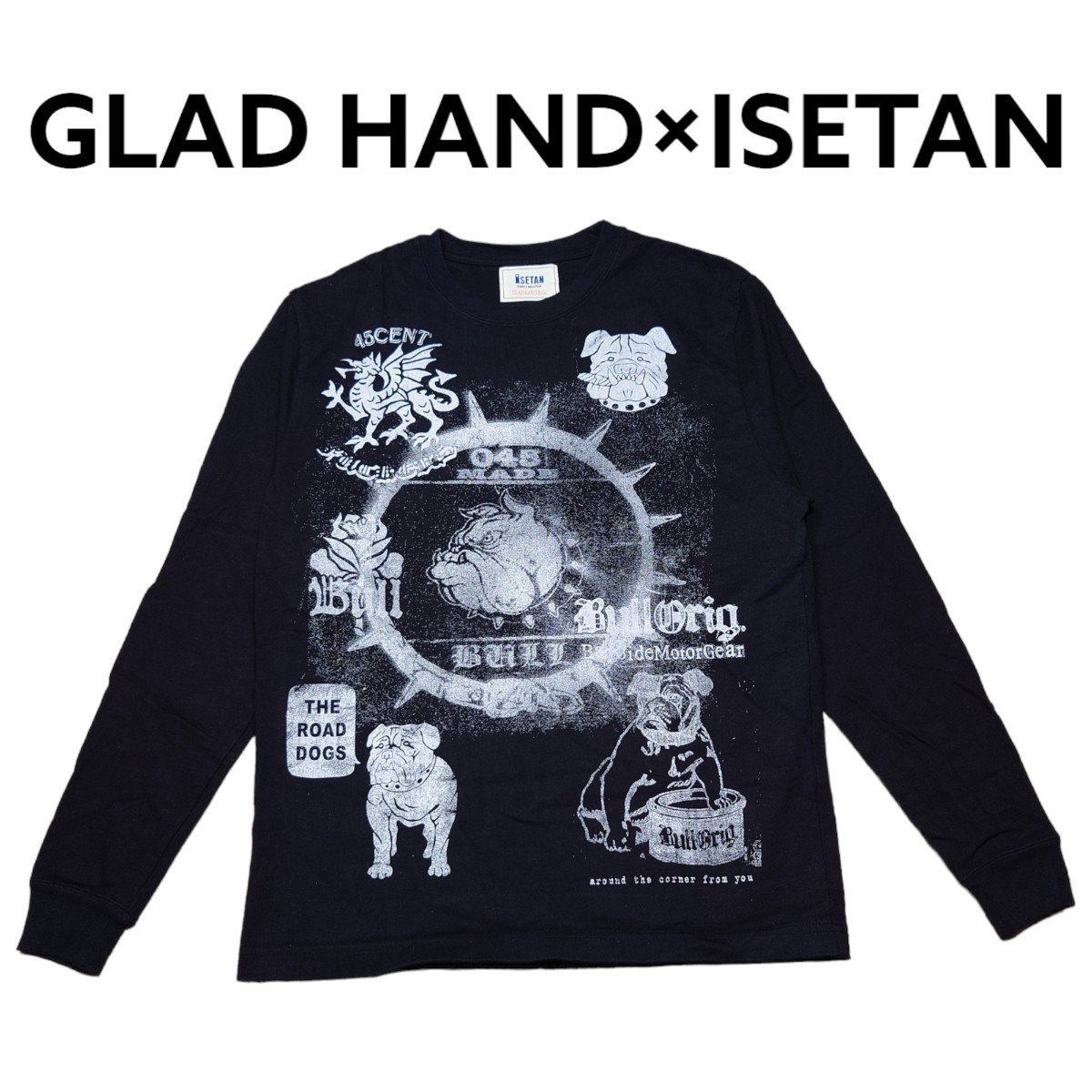 GLADHAND×ISETAN　総柄　ビッグプリント　ロンT　グラッドハンド