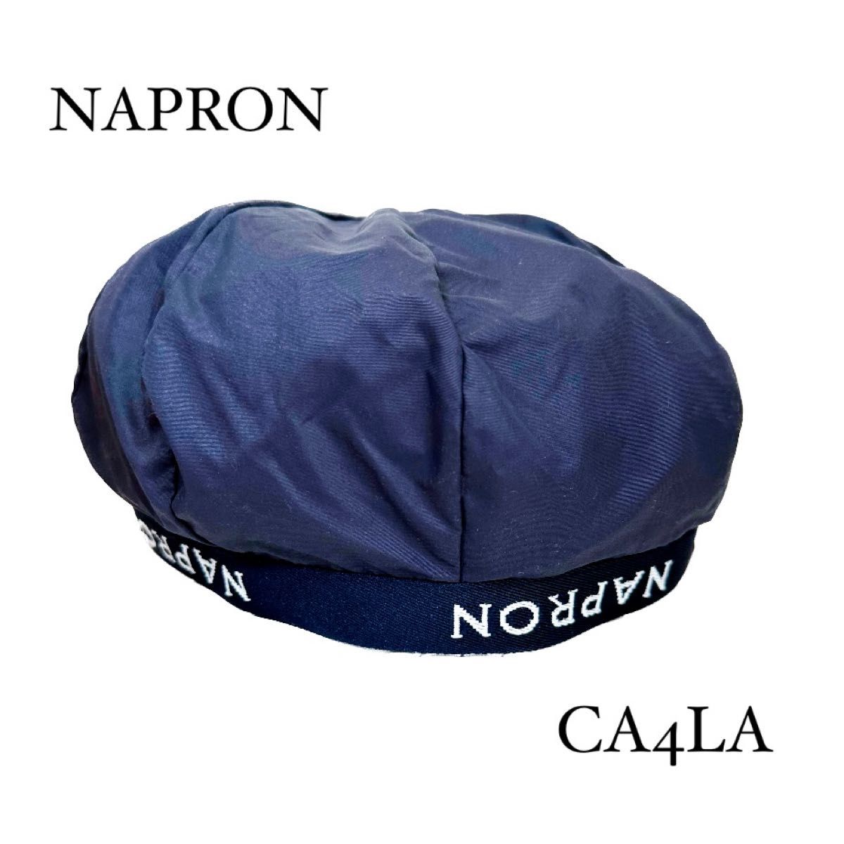 ナポロン × カシラ　ネイビー　ナイロン　キャスケット　ベレー帽　ハット　コラボ