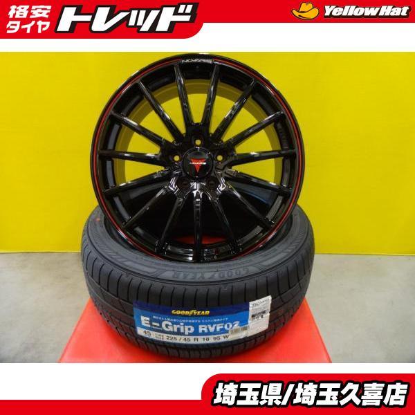 送料無料 グッドイヤー RVF02 225/45R18 Weds NOVARIS R-SO 8J +42 5H114.3 クラウン プリウスα マークX ステージア ジェイド MPV RX-8 埼_画像1