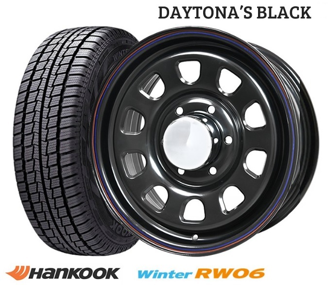 冬タイヤ 新品4本 デイトナ DAYTONA 6.5J+40 6H-139.7 ハンコック winter RW06 195/80R15 107/105L 200系 ハイエース ハイエースバン_画像1