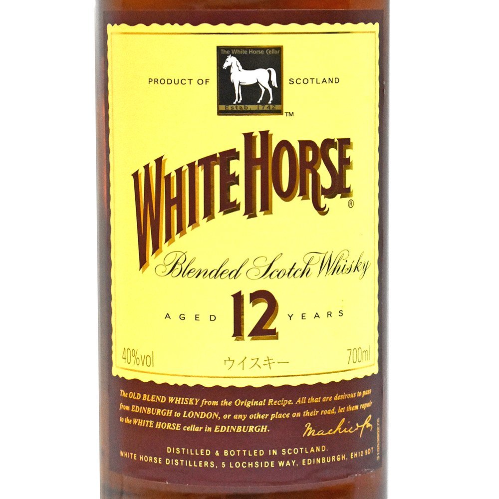 WHITE HORSE【ホワイトホース】12年 スコッチウイスキー モルト グレーン 箱付き 40度/700ml 未開栓【中古】の画像4