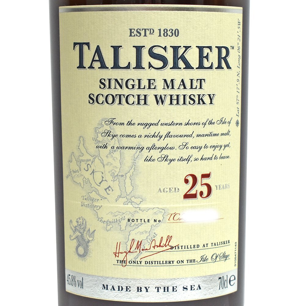 TALISKER【タリスカー】25年 シングルモルトスコッチウイスキー 45.8