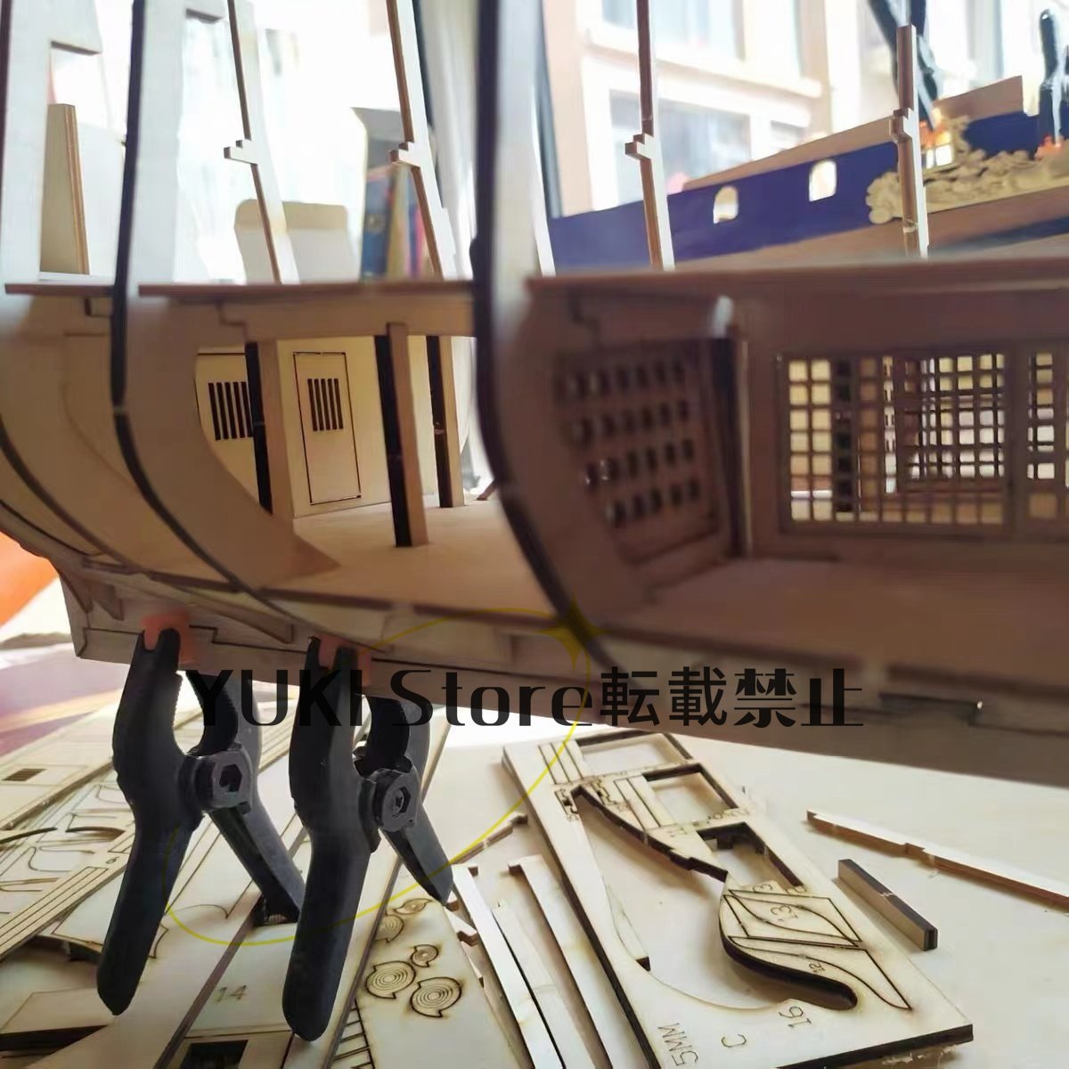 稀少美品★帆船模型キット 初心者 パーツ セット 木製 組み立てキット ヨット_画像3