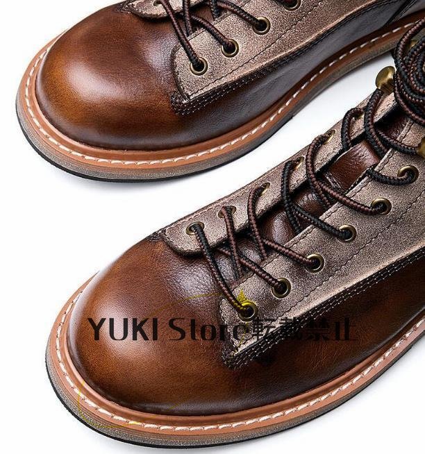  high quality * boots men's original leather short boots feeling of luxury Work boots military boots men's shoes engineer boots . slide 24~27cm