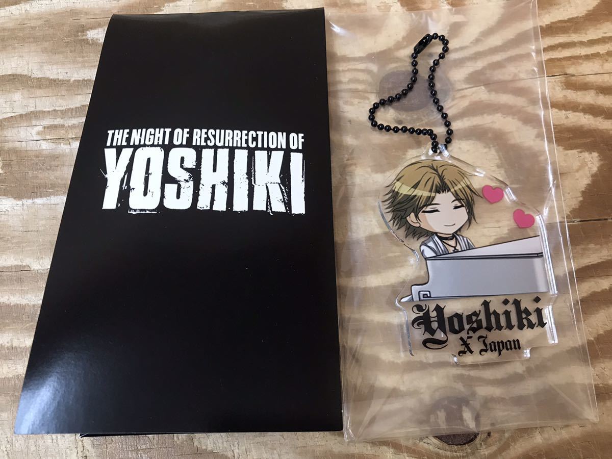 m ネコポスE YOSHIKI アクリルチャーム XJAPAN キーホルダー ピアノ ハート ※開封済未使用品、台紙や外袋に傷みあり_画像1