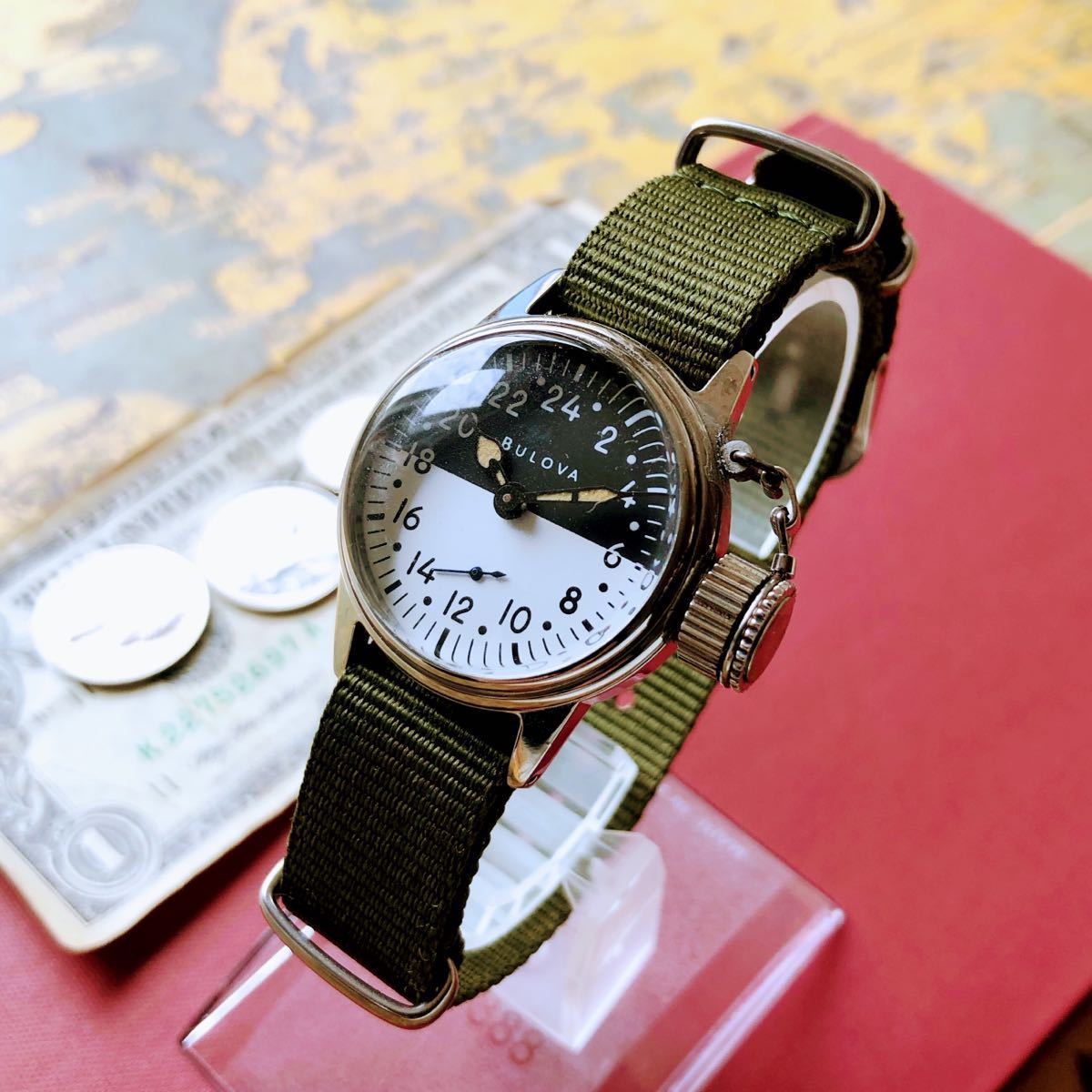 爆売り！ BULOVA ラウンド型 美品 動作品 手巻 機械式 WW2 ブローバ