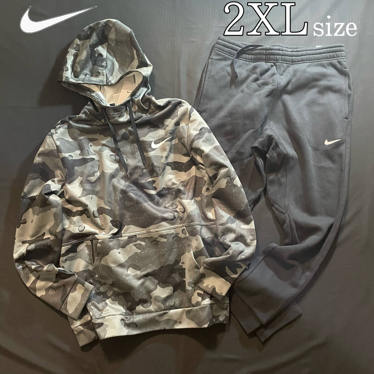 独創的 上下セットアップ NIKE 新品 送料無料 2XL 黒 ナイキ 裏起毛