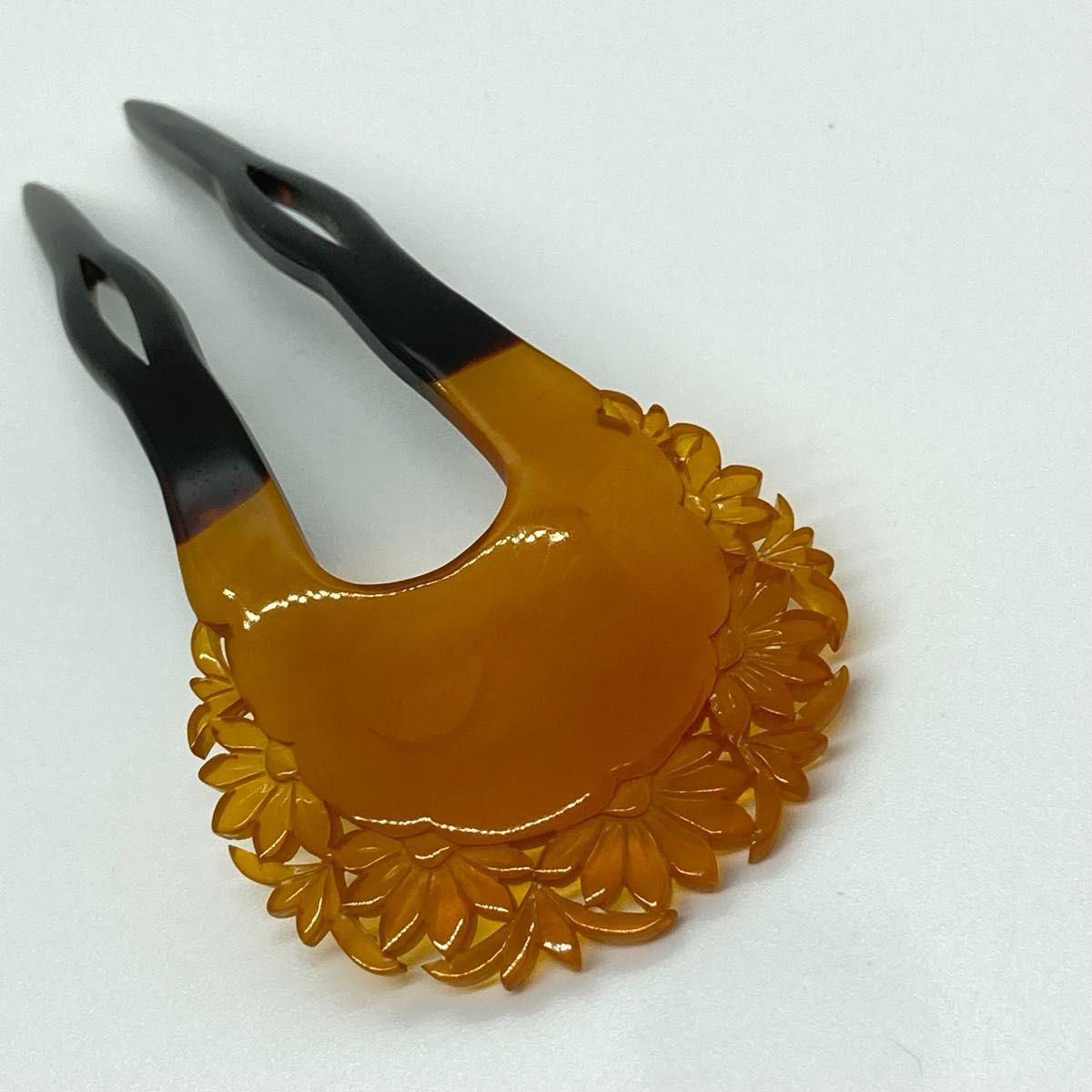 アンティーク べっ甲 花の透彫 ユーピン型 かんざし|Yahoo アンティーク べっ甲 花の透彫 ユーピン型 かんざし|Yahoo