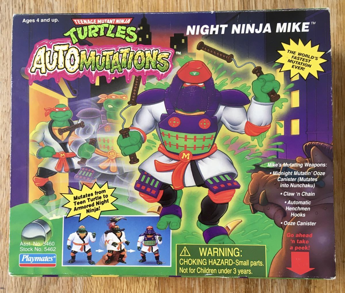 TMNT NINJA TURTLES タートルズ ニンジャ マイク ミケランジェロ アメコミ 海外トイ ビンテージ フィギュア プレイメイツ タカラ 1998年製_画像2