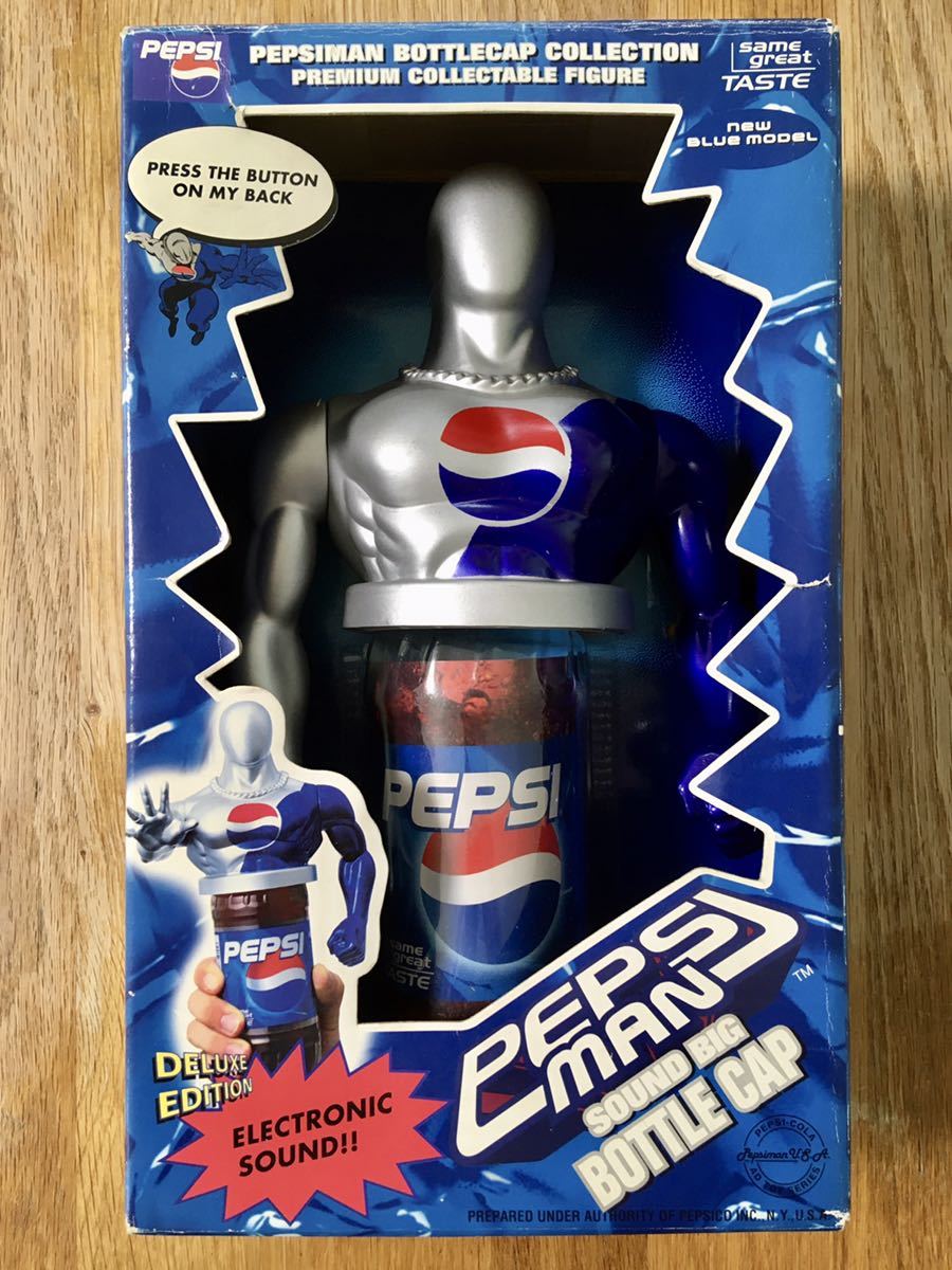 PEPSIMAN SOUND BIG BOTTLE CAP Pepsiman звук большой колпачок для бутылки American Comics Vintage за границей игрушка разряженная батарея? текущее состояние звук . звуки не 