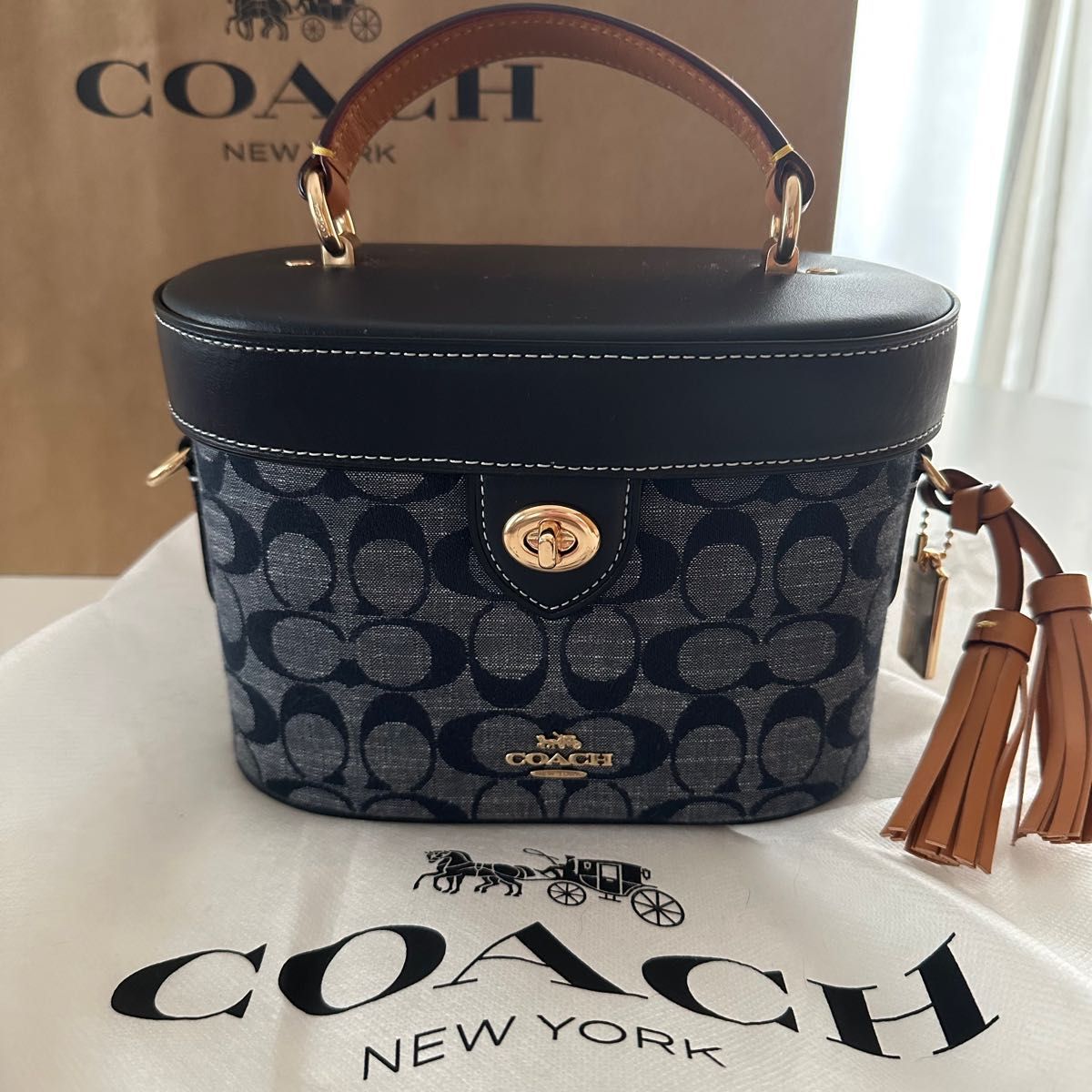 【新品・未使用】美品 COACH シグネチャー シャンブレー ケイ クロスボディ 2WAY バッグ