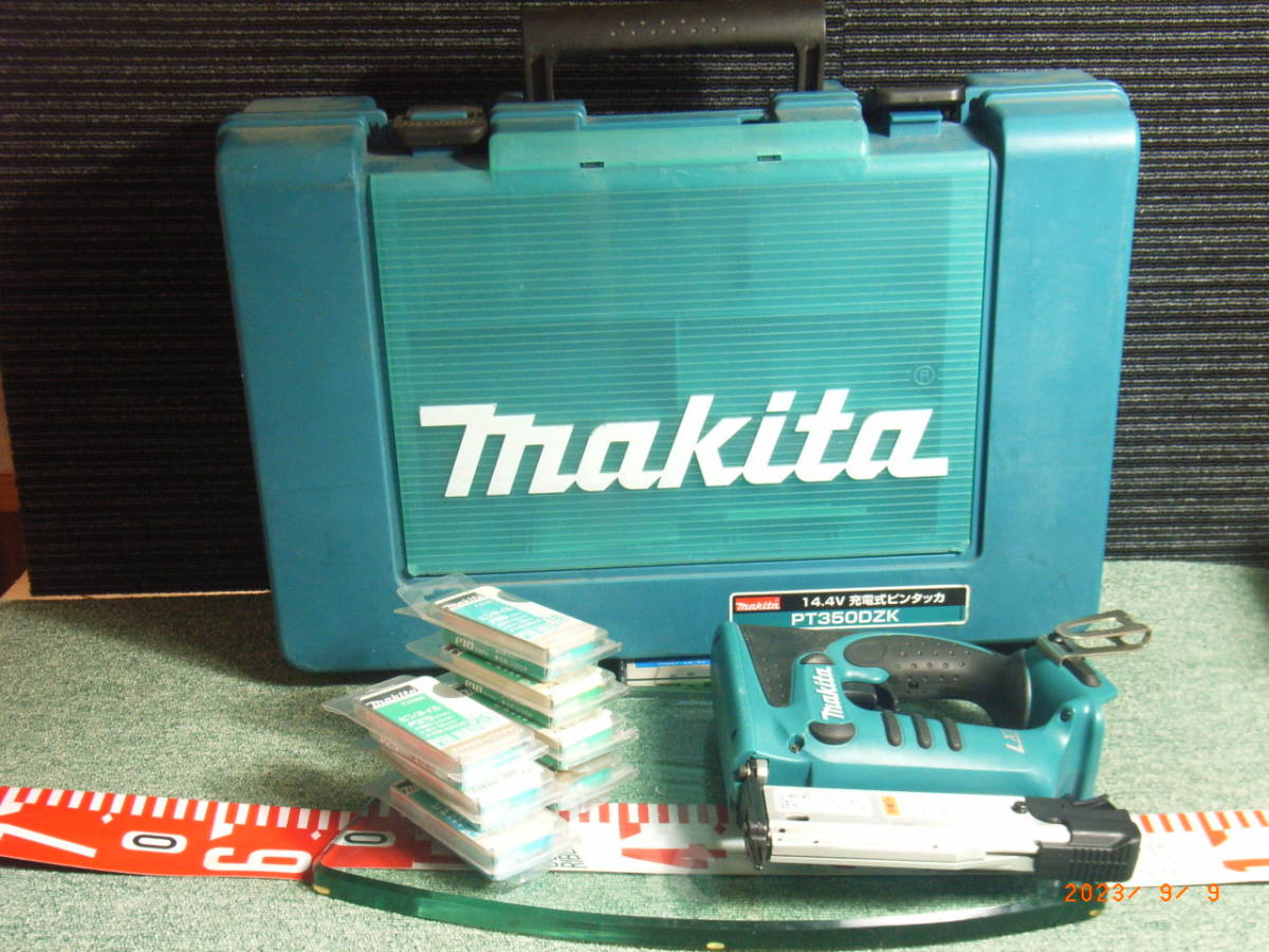 マキタ 充電式ピンタッカー ケース付（PT350D）＋（専用ピン未使用品