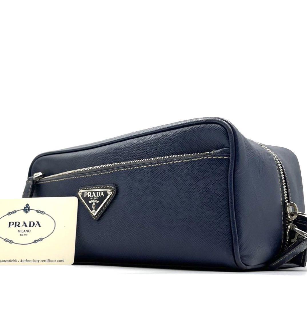 入園入学祝い ポーチ プラダ 美品】PRADA 【極希少 ナイロン 三角ロゴ