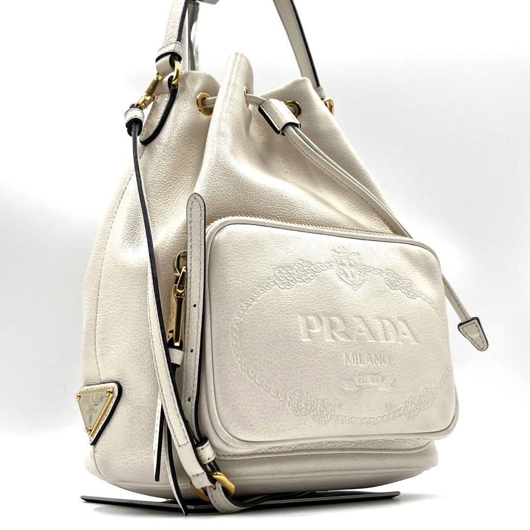 現行【美品】 PRADA プラダ デュエット 2way 巾着 ショルダーバッグ