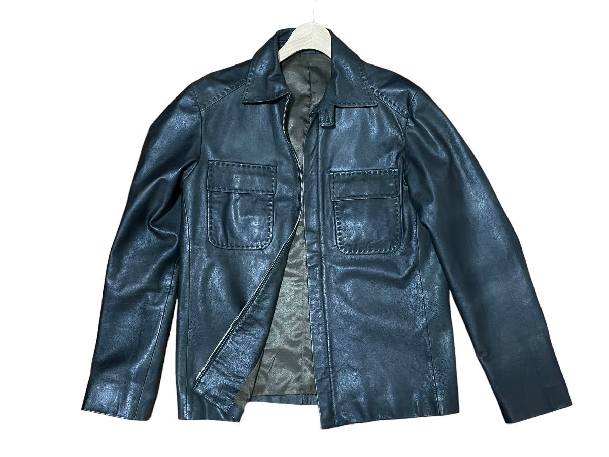 美品 THE SUIT COMPANY スーツカンパニー レザージャケット ブルゾン