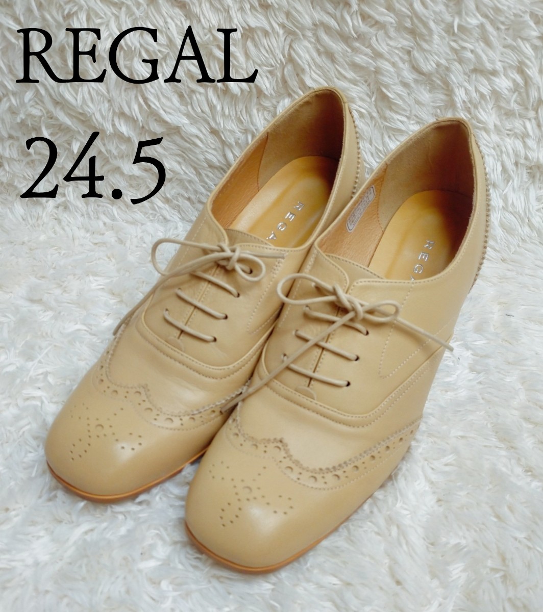 未使用品】リーガル REGAL ウイングチップ ヒール パンプス