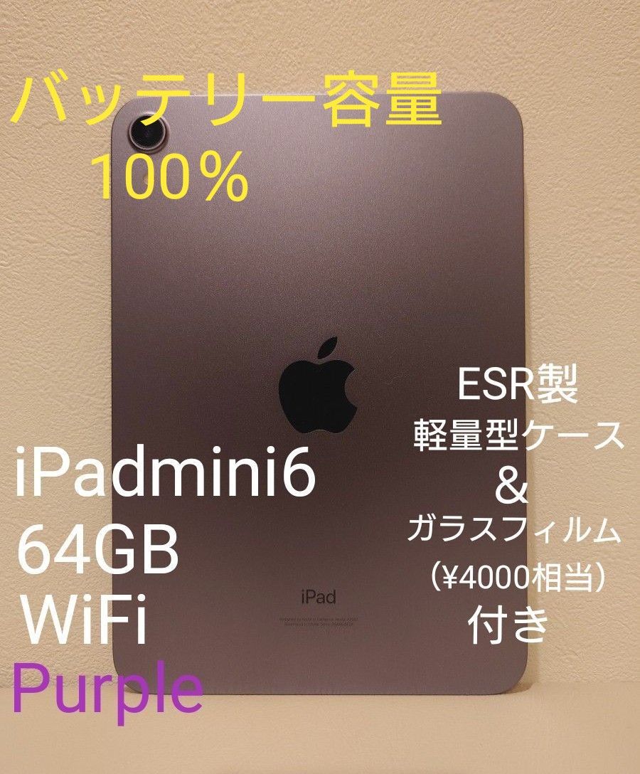 iPad mini （第6世代）Wi-Fi 64GB パープル | nate-hospital.com