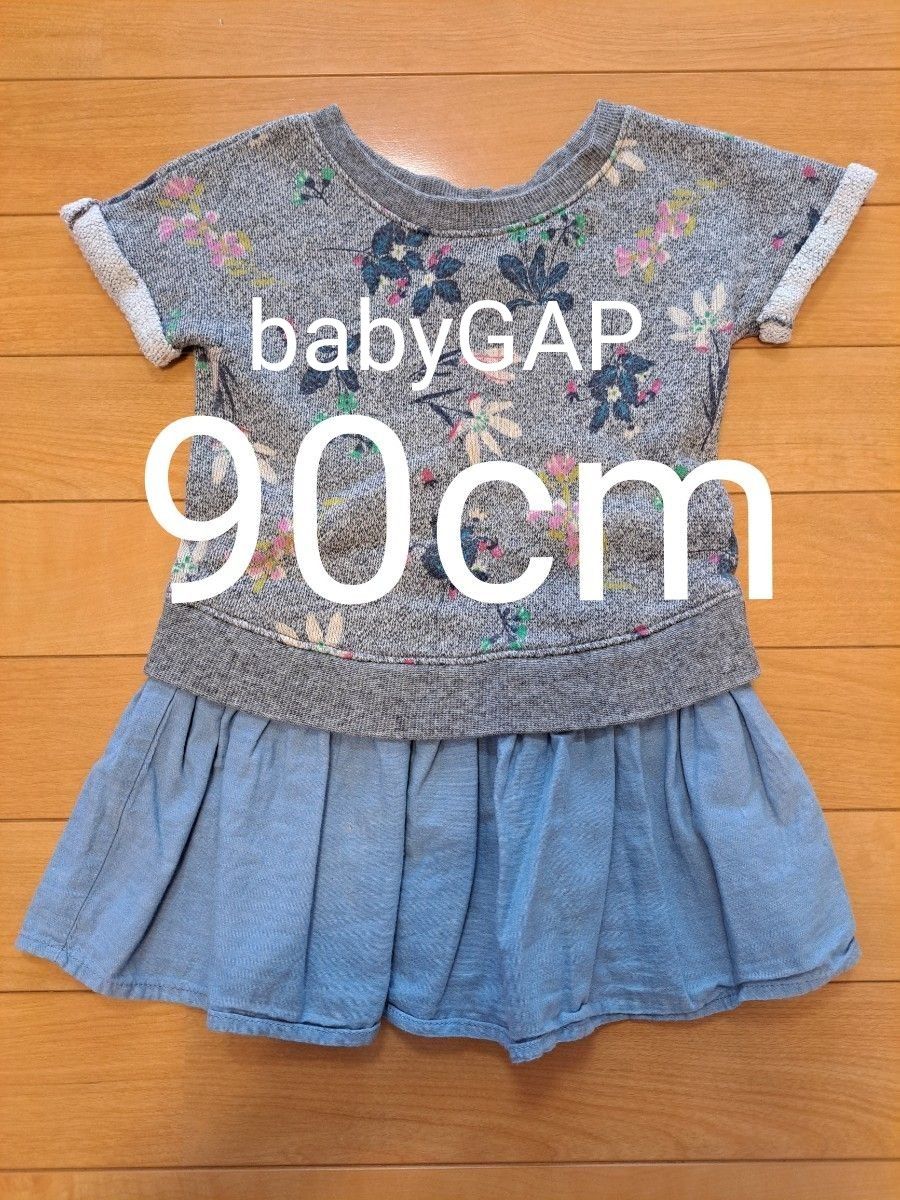 子供服　ベビー服　babyGAP　ベビーギャップ　90cm　女の子　花柄ワンピース 半袖ワンピース