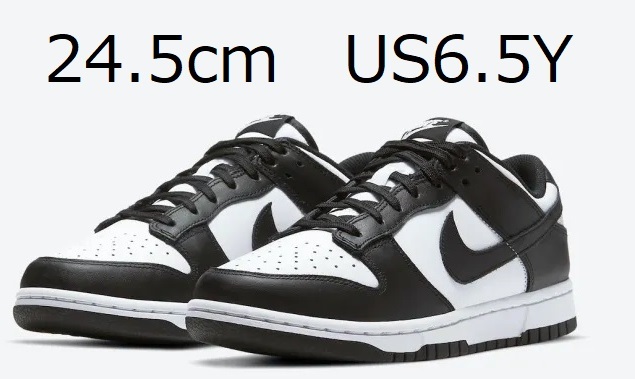 24.5cm Nike GS Dunk Low パンダ White/Black US6.5Y ナイキ ダンク ロー PANDA CW1590-100 ウィメンズ WMNS黒×白 AIR FORCE 1 DD1503-101