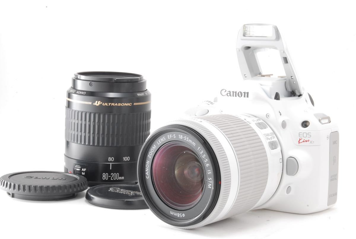最安価格 ホワイトカラー X7 Kiss キャノンEOS Canon 極上美品 ダブル