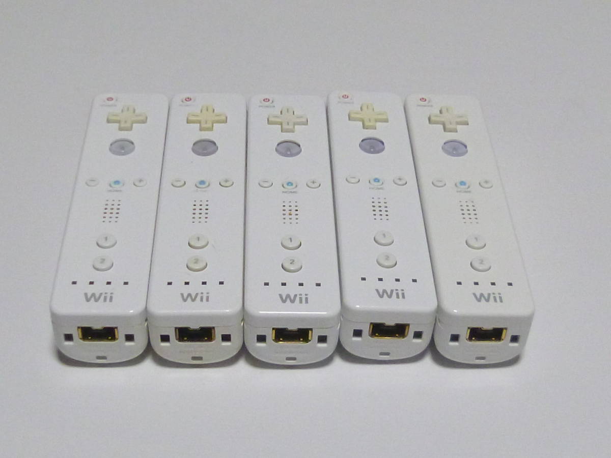 R028【送料無料 即日発送 動作確認済】Wii　リモコン　5本セット　RVL-003 コントローラ　周辺機器_画像1