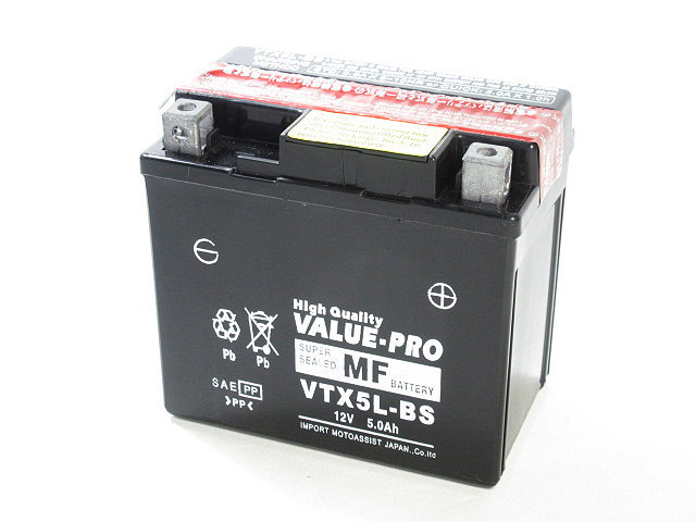 新品 即用式バッテリー VTX5L-BS 互換 YTX5L-BS FTX5L-BS / ジョグ JOG50 JOG ZR A36 SA39 JOG80 VOX SA31J_画像4