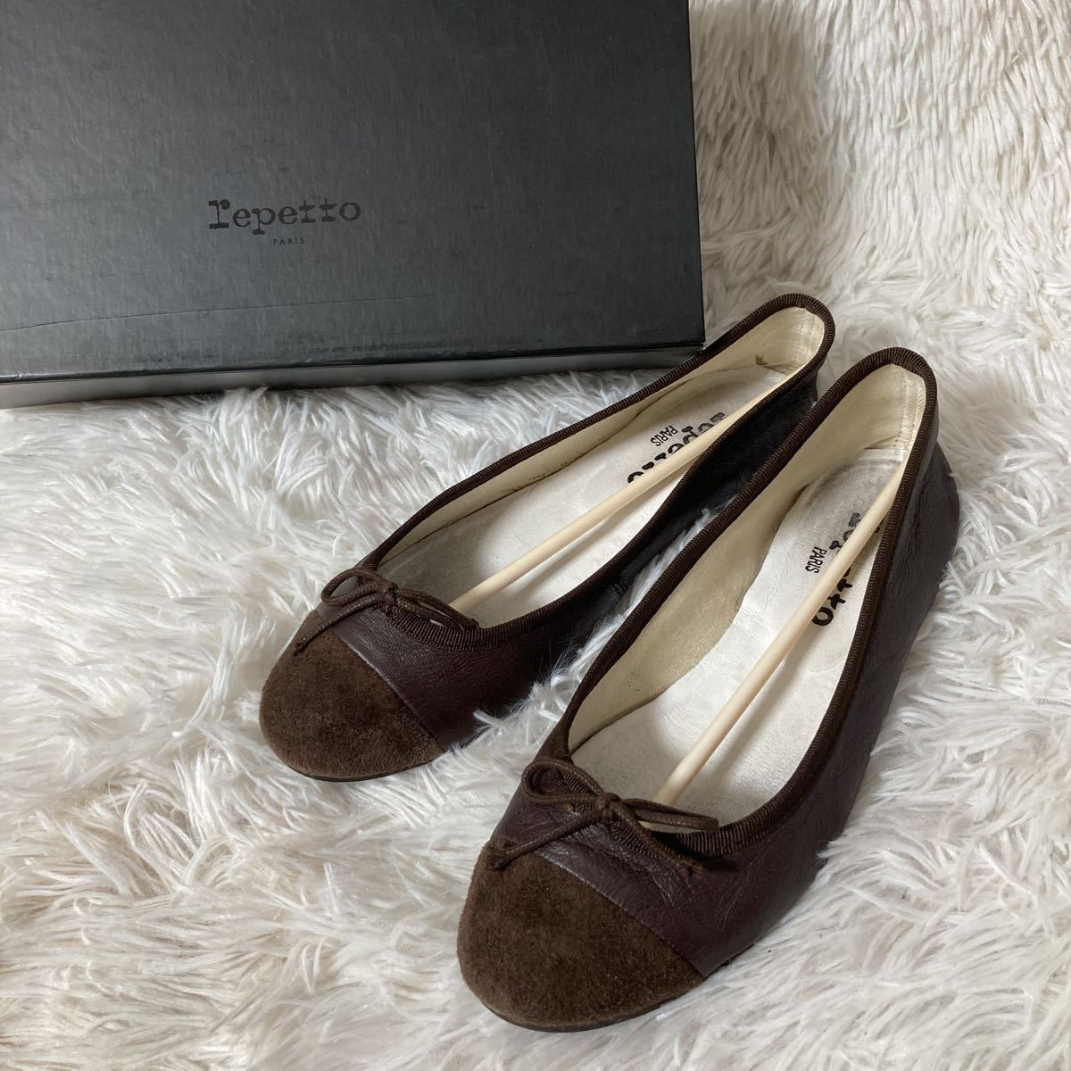 repetto レペット バレリーナ バレエシューズ フラットシューズ ブラウン レディース 37サイズ_画像1