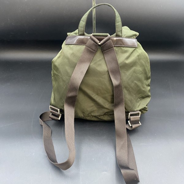 独創的 G0922 PRADA プラダ ヨゴレ有 バッグ 緑 ナイロン ダーク