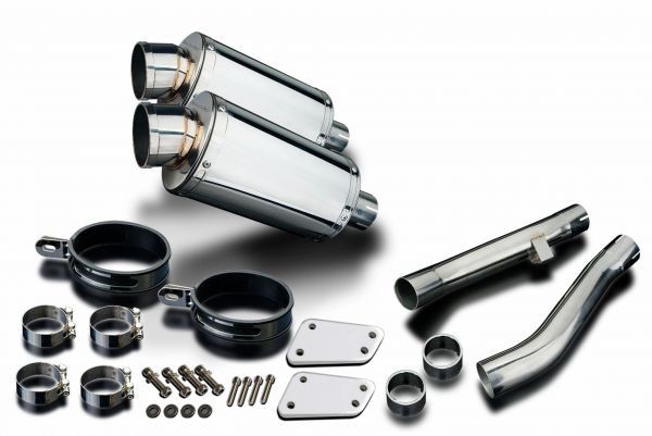 DELKEVIC スリップオンステンレスオーバルマフラー★YAMAHA XJR1300 2004-2006 225mm KIT25EH