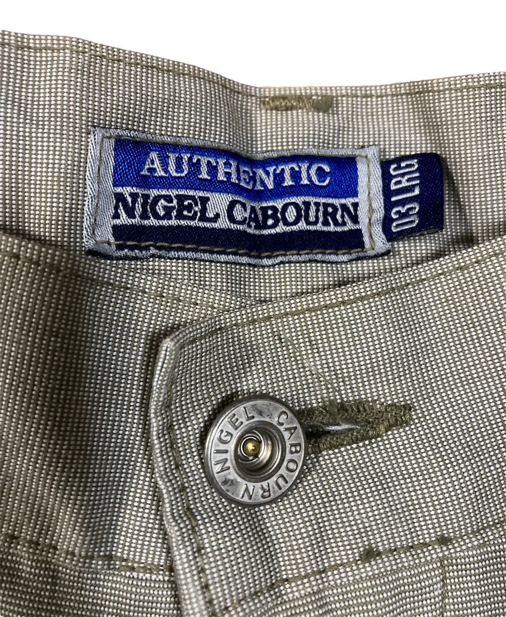 初期 ナイジェルケーボン Nigel Cabourn ワークパンツ トラウザーズ チノ ミリタリー ビンテージ カーキ グレー 80s 90s ベイカーパンツ_画像3