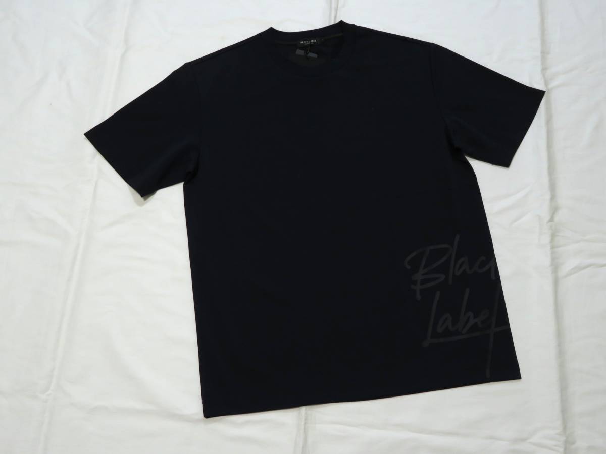 ブラックレーベル クレストブリッジ 紺の半袖Tシャツ ブランドロゴ入り 15400円 L