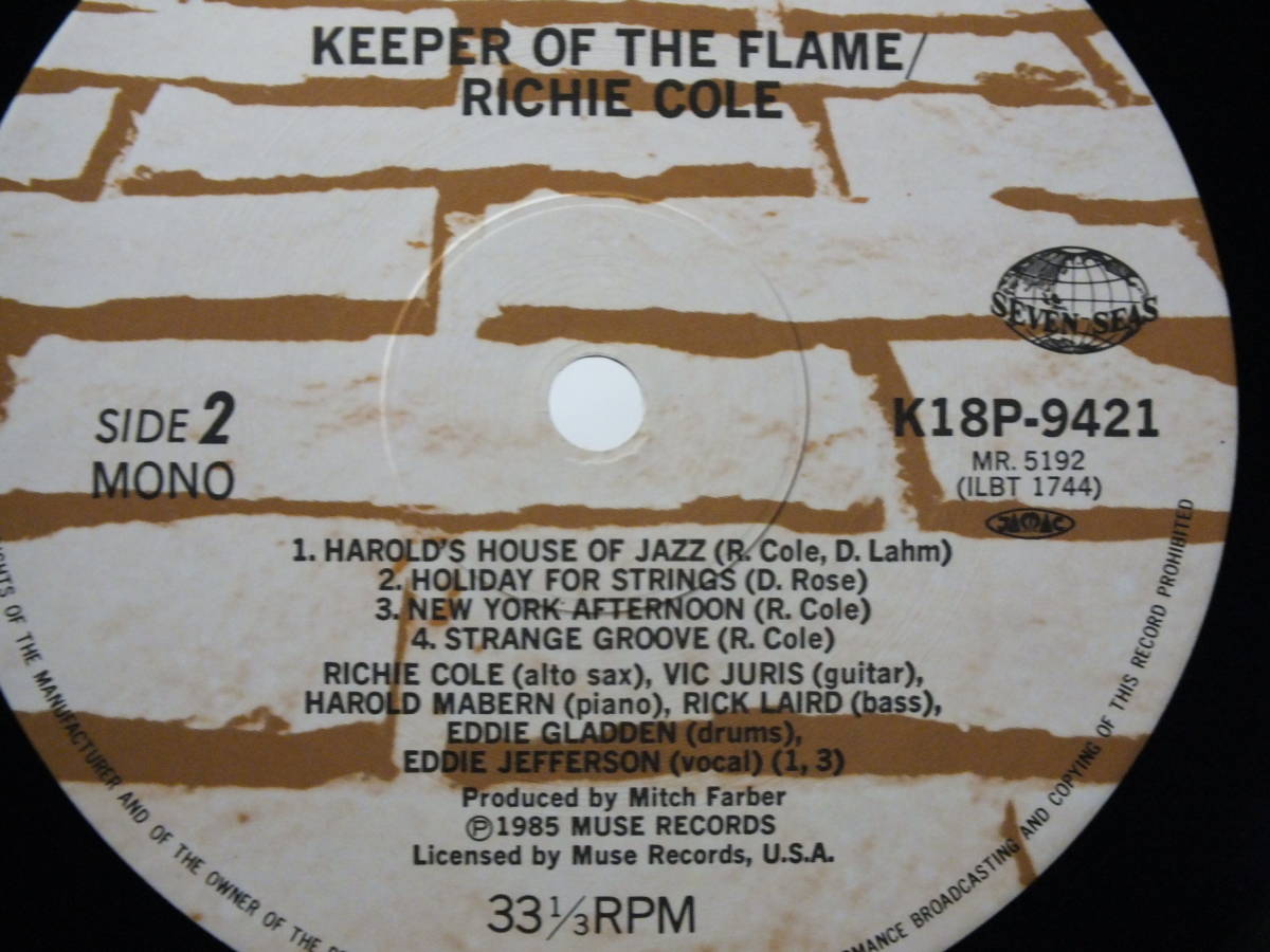 LP K18P-9421 リッチー・コール エディ・ジェファーソン KEEPER OF THE FLAME 【8商品以上同梱で送料無料】_画像7