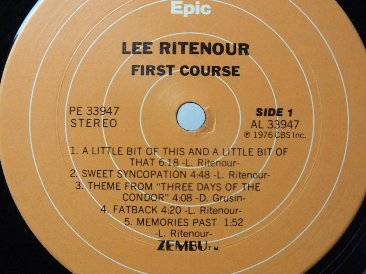 LP PE 33947 LEE RITENOUR リー・リトナー FIRST COURSE / SWEET SYNCOPATION / MEMORIES 【8商品以上同梱で送料無料】_画像4