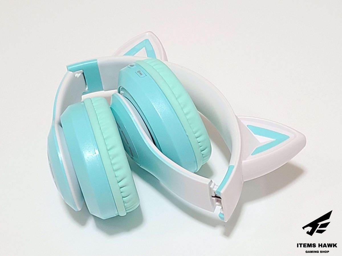 猫耳 ワイヤレス ヘッドホン ライトグリーン Bluetooth 猫耳 ワイヤレス ヘッドホン ライトグリーン Bluetooth