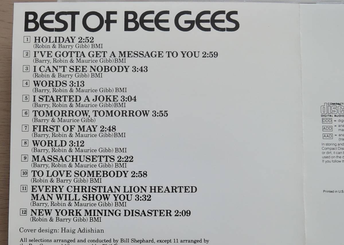 CD■ BEE GEES ■ BEST OF BEE GEES ■ 輸入盤 ■_画像2