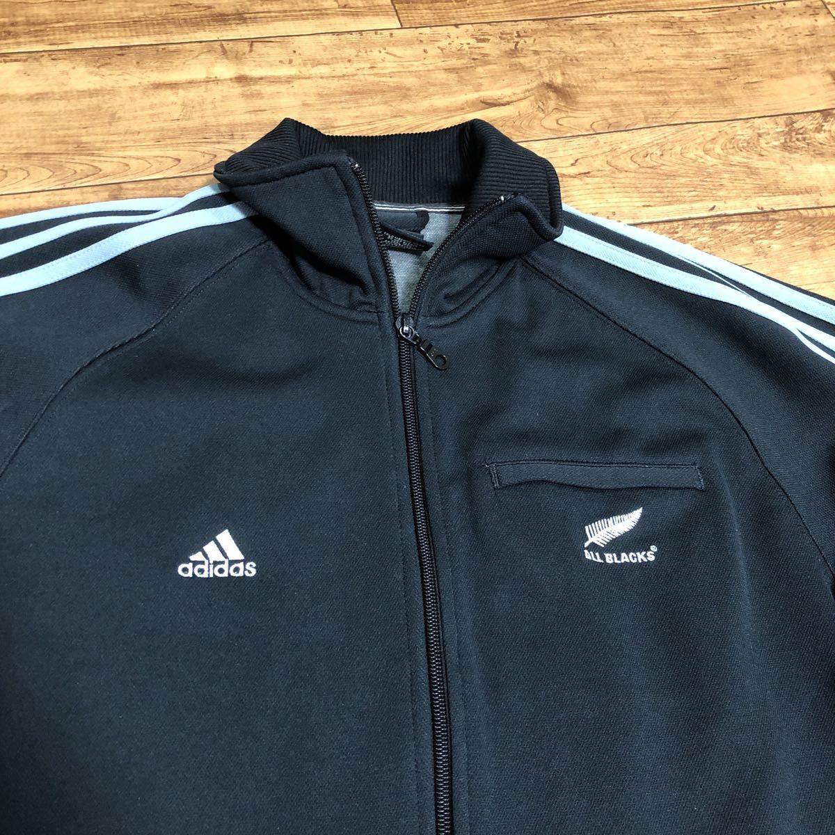 ◇アディダス adidas ラグビー オールブラックス ALL BLACKS トラックジャケット Lサイズ_画像3