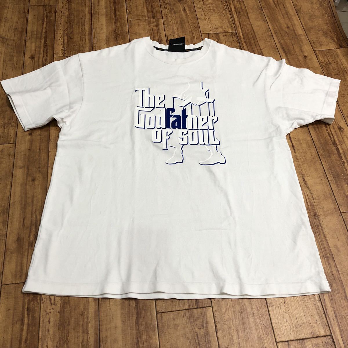 * FATefe- чай короткий рукав футболка "Крестный отец" большой размер белый сделано в Японии 
