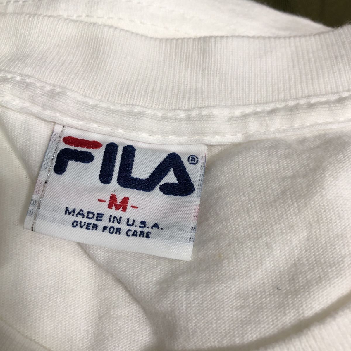 ●フィラ FILA 半袖Ｔシャツ USA製 ホワイト Mサイズ ヴィンテージ ビッグロゴ_画像3