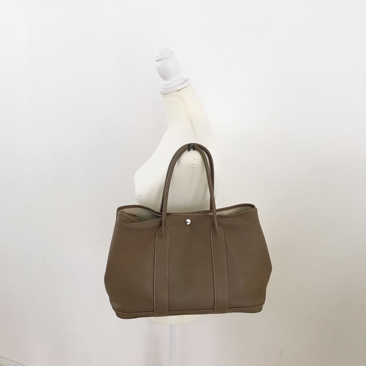 良品】Hermès エルメス ガーデンパーティ MM トートバッグ ブラウン-