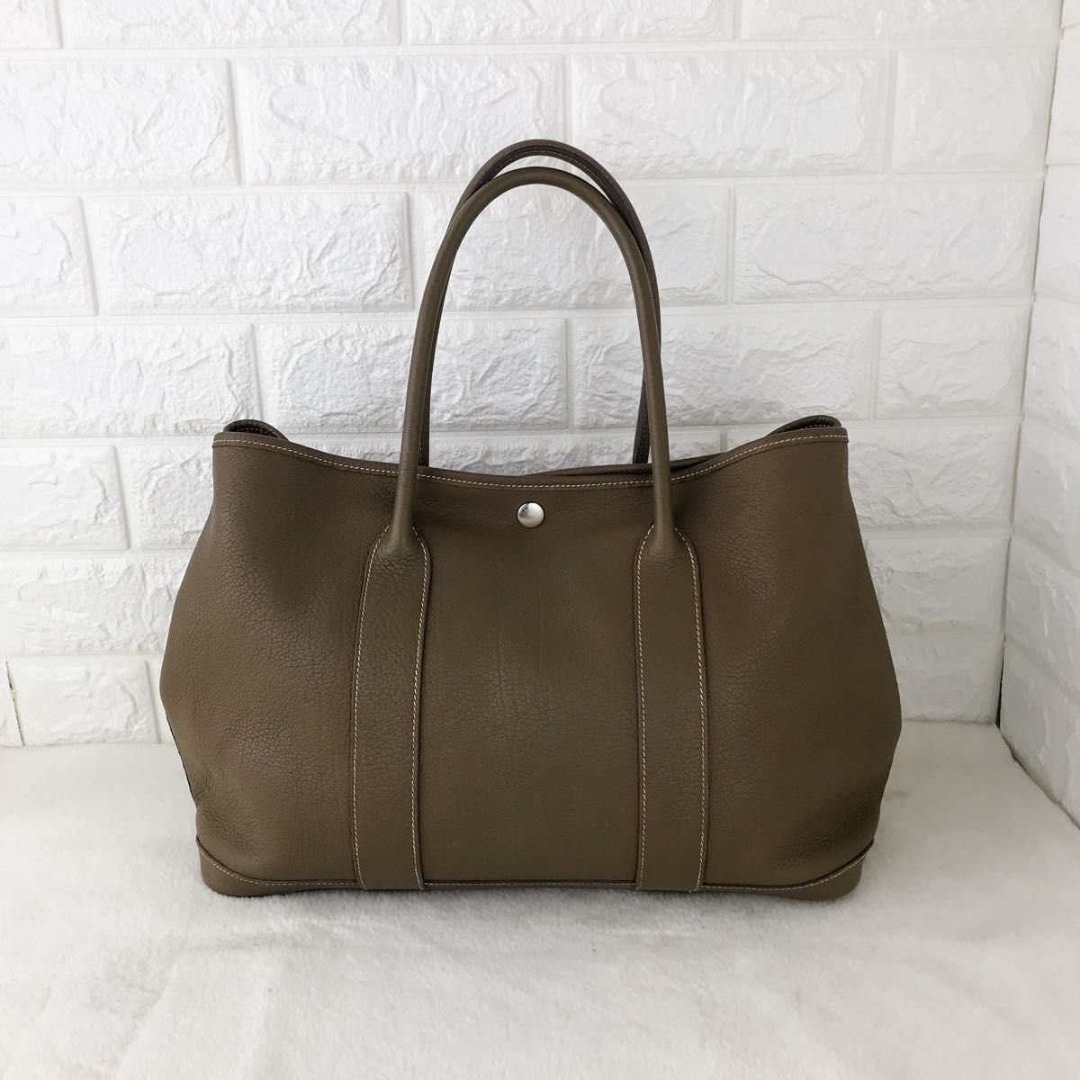 良品】Hermès エルメス ガーデンパーティ MM トートバッグ ブラウン-